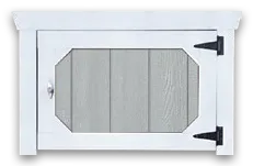 Loft door with white trim