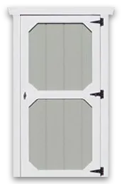 Single barn door with white trim