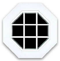 Old Hickory octagonal window with white trim