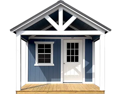 Playhouse shed with vaulted gable exterior