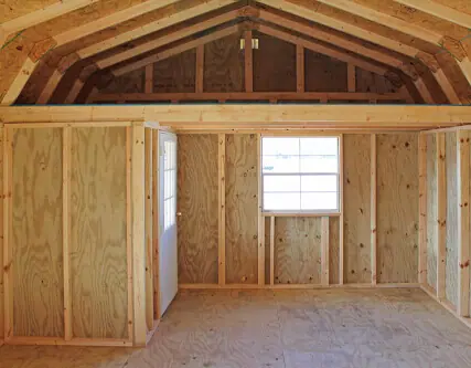 Side porch shed interior